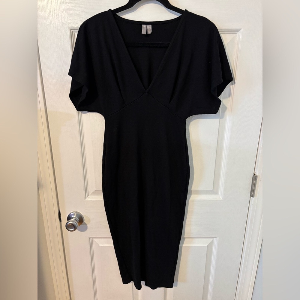 ASOS Black Sheath Midi Dress